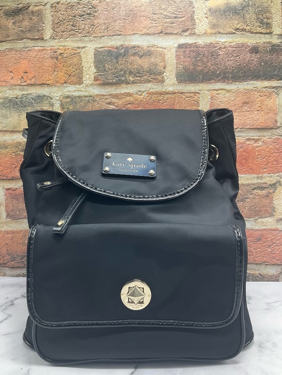 kate spade Handbags - Kate Spade Black Nylon Backpack with Patent Trim